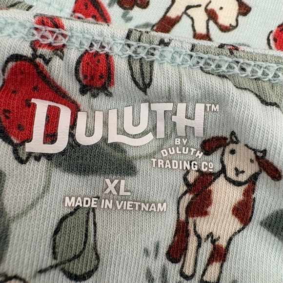 Duluth Trading Co XL Light Blue Red Strawberry Cow Bralette - Picture 6 of 6